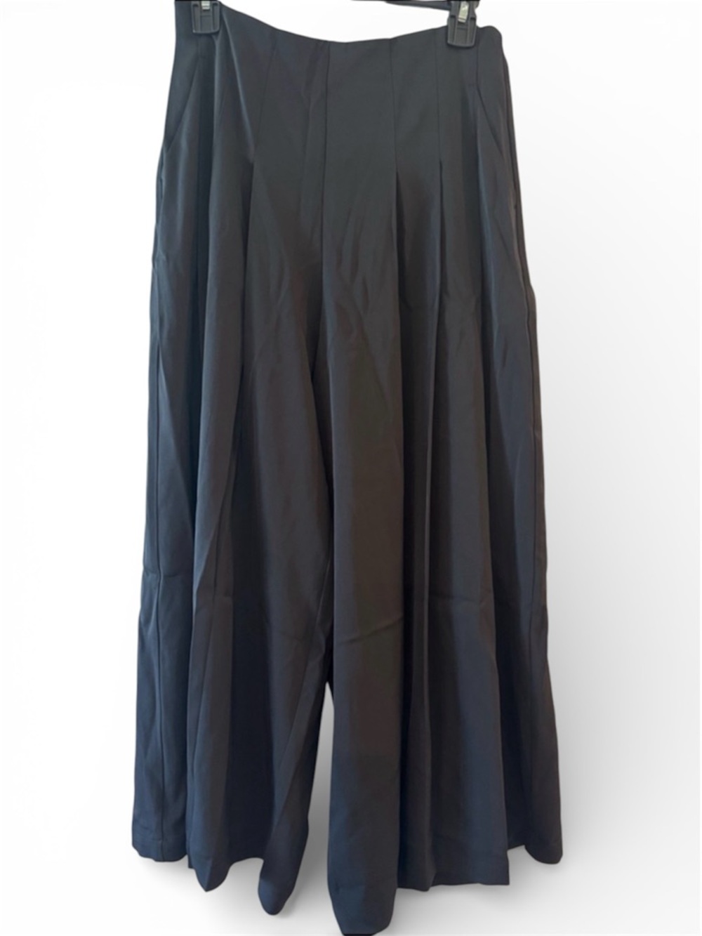 NWOT HALARA Black Pleated Wide-Leg Palazzo Pants